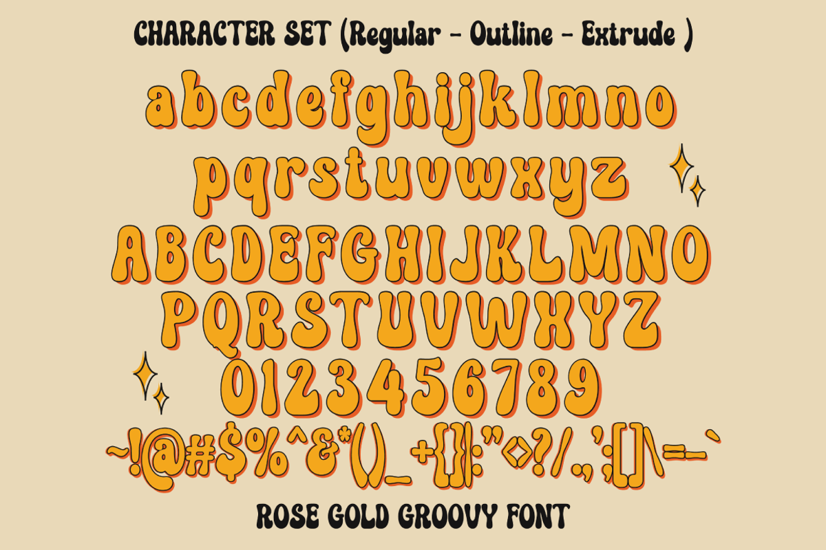 Rose Gold - Groovy Retro, a Symbol Font by Eltypesstudio (Photo 8 of 11)