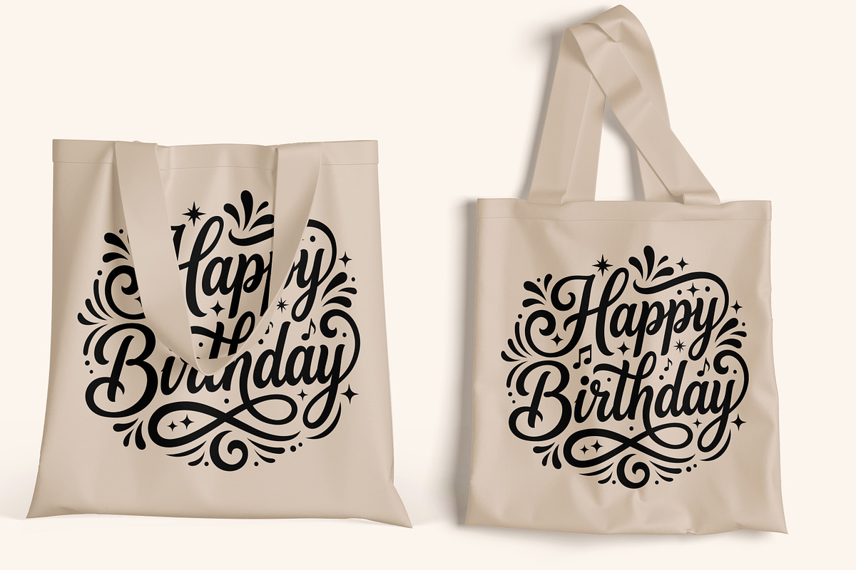 Happy Birthday Typography Vector svg, a Decorative Illustration by Ghagra (Photo 6 of 7)