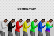Long Sleeved T-Shirt (African Model), a Shirt Mockup by Mock-up Store (Thumbnail 5 of 5)