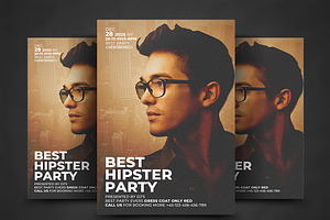 Hipster Party Flyer, a Flyer Template by AfzaalGraphics
