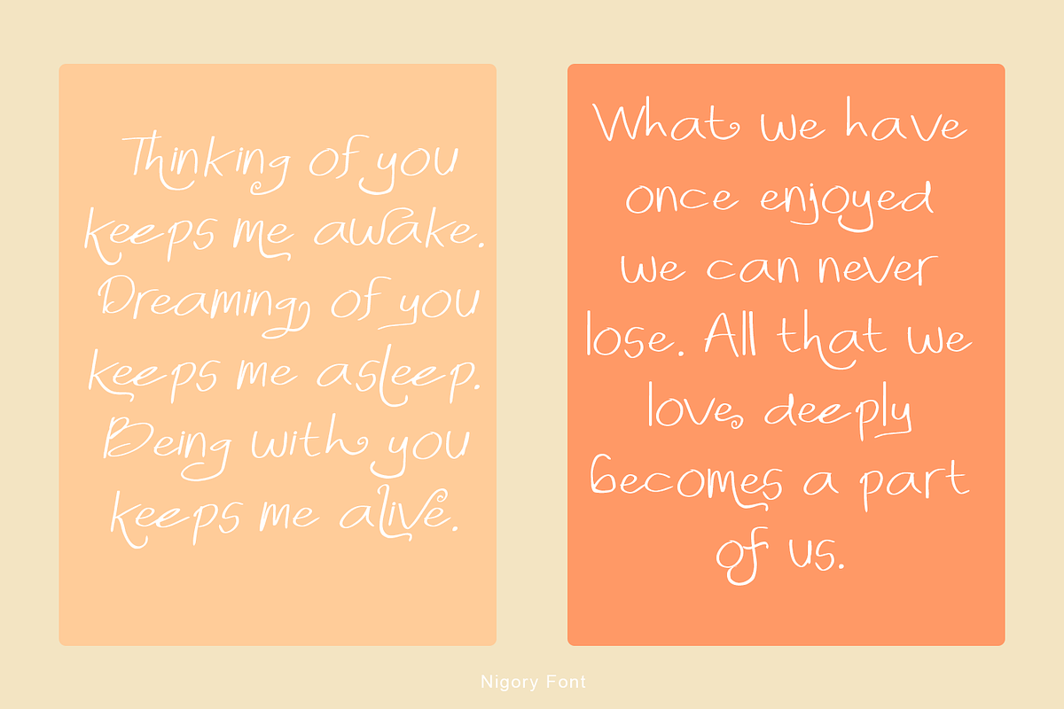 Nigory Handwritten Font, a Handwritten Font by madeDeduk (Photo 2 of 9)