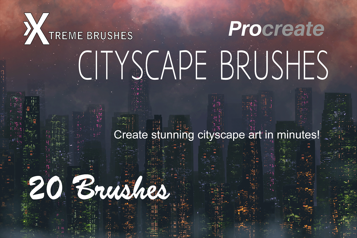 Procreate Cityscape Brushes, a Brush Add-On by Extreme Brushes