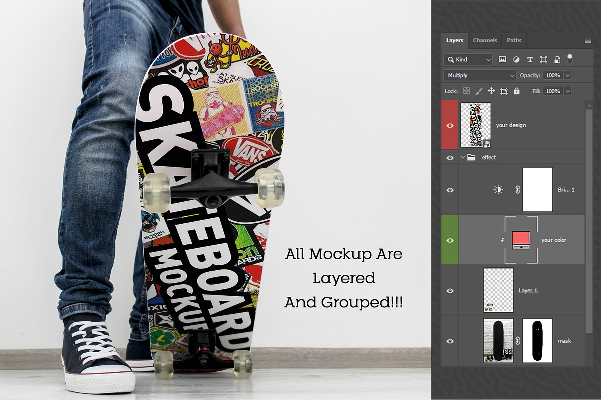 Skateboard Mockup #41, a Shirt Mockup by alexandeerco (Photo 4 of 5)