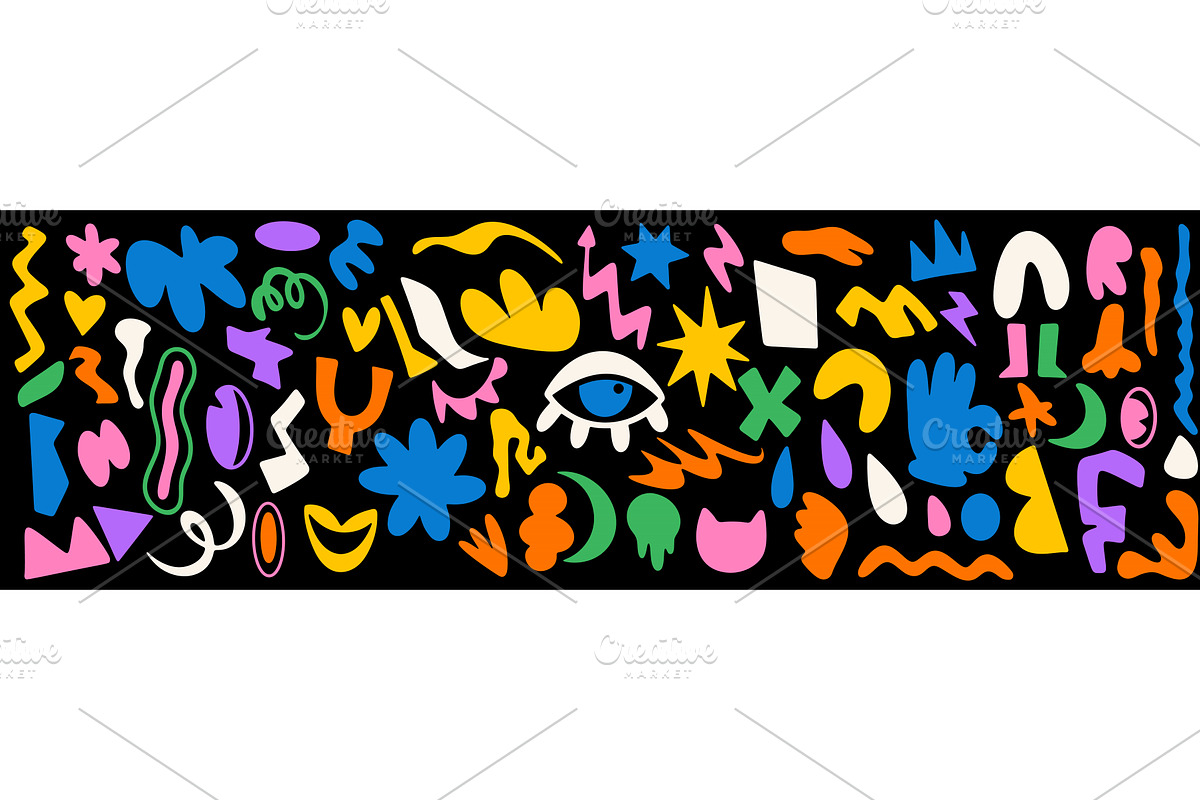 Collection abstract shapes. Set of, an Illustration by Modern vector