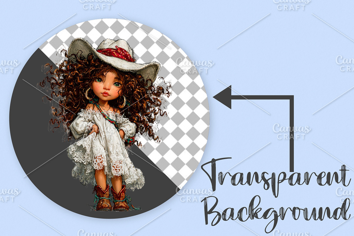 Whimsical Summer Western Girl PNG, an Illustration by Canvas Craft (Photo 2 of 7)