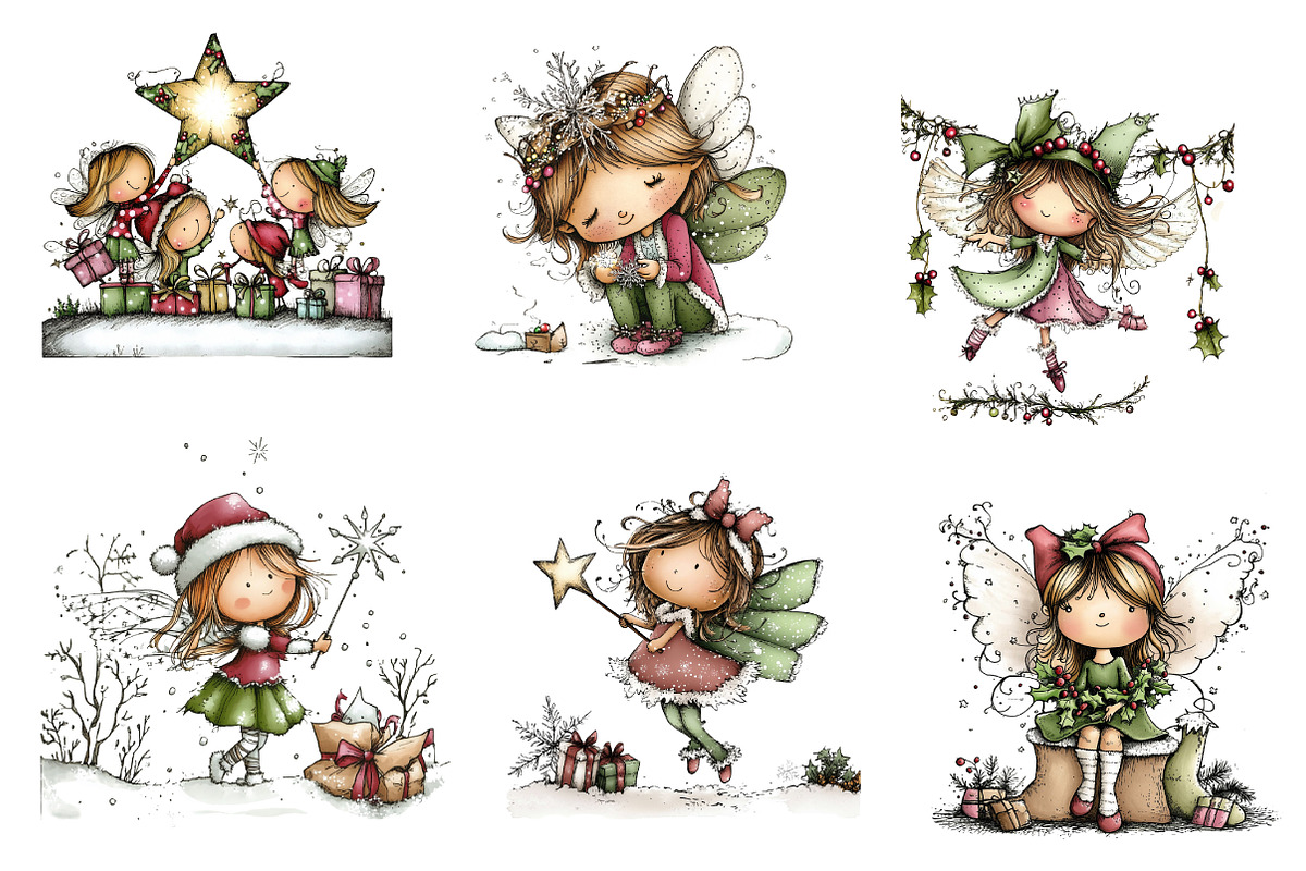 Christmas Holiday Fairy clipart, an Illustration by CreationArt (Photo 4 of 5)