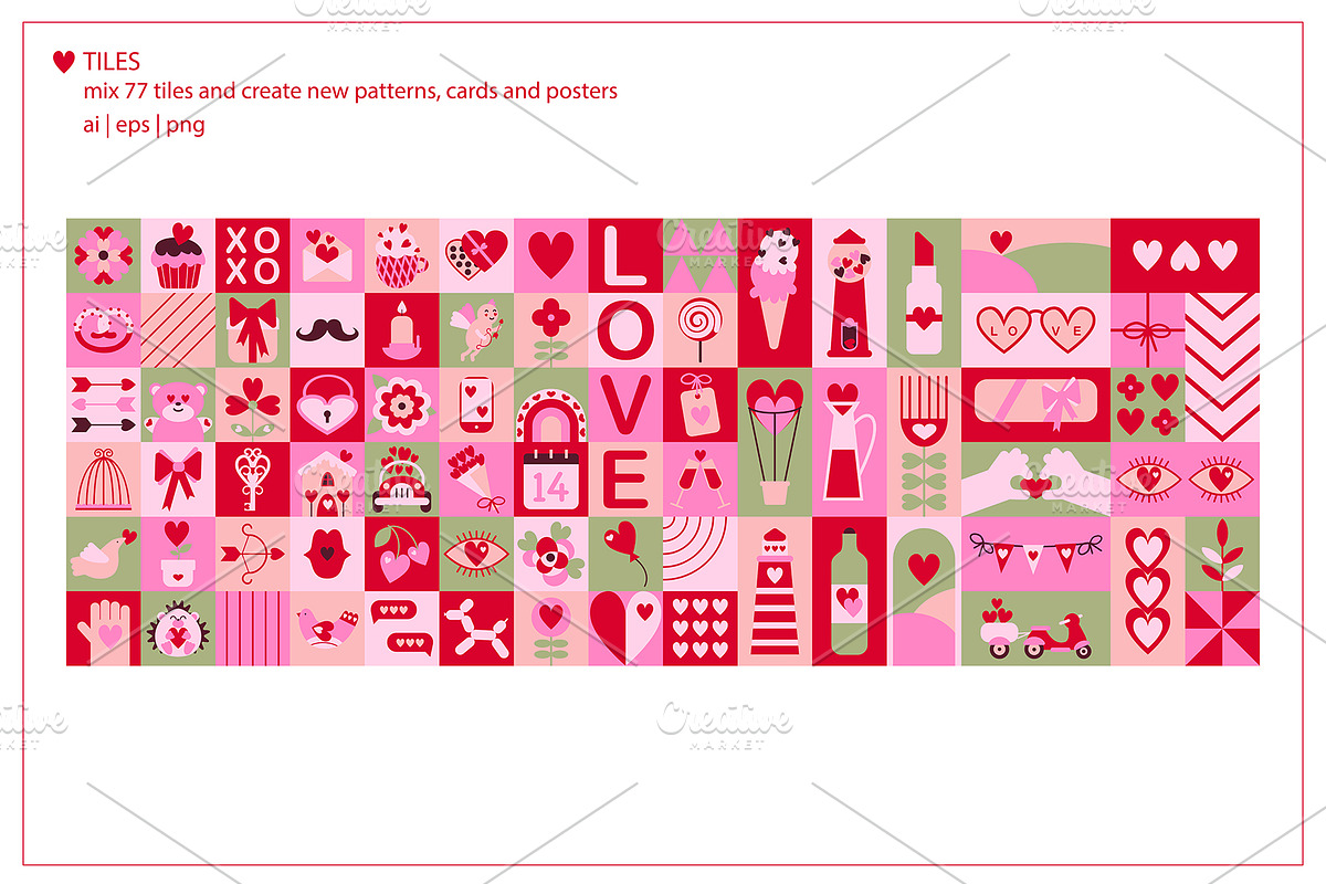 Happy Valentine's Abstract set, an Object Illustration by ArtPavo (Photo 7 of 9)