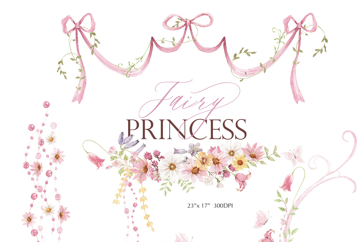 Watercolor Clipart - Fairy Princess, a Decorative Illustration by Beigetime (Photo 5 of 15)