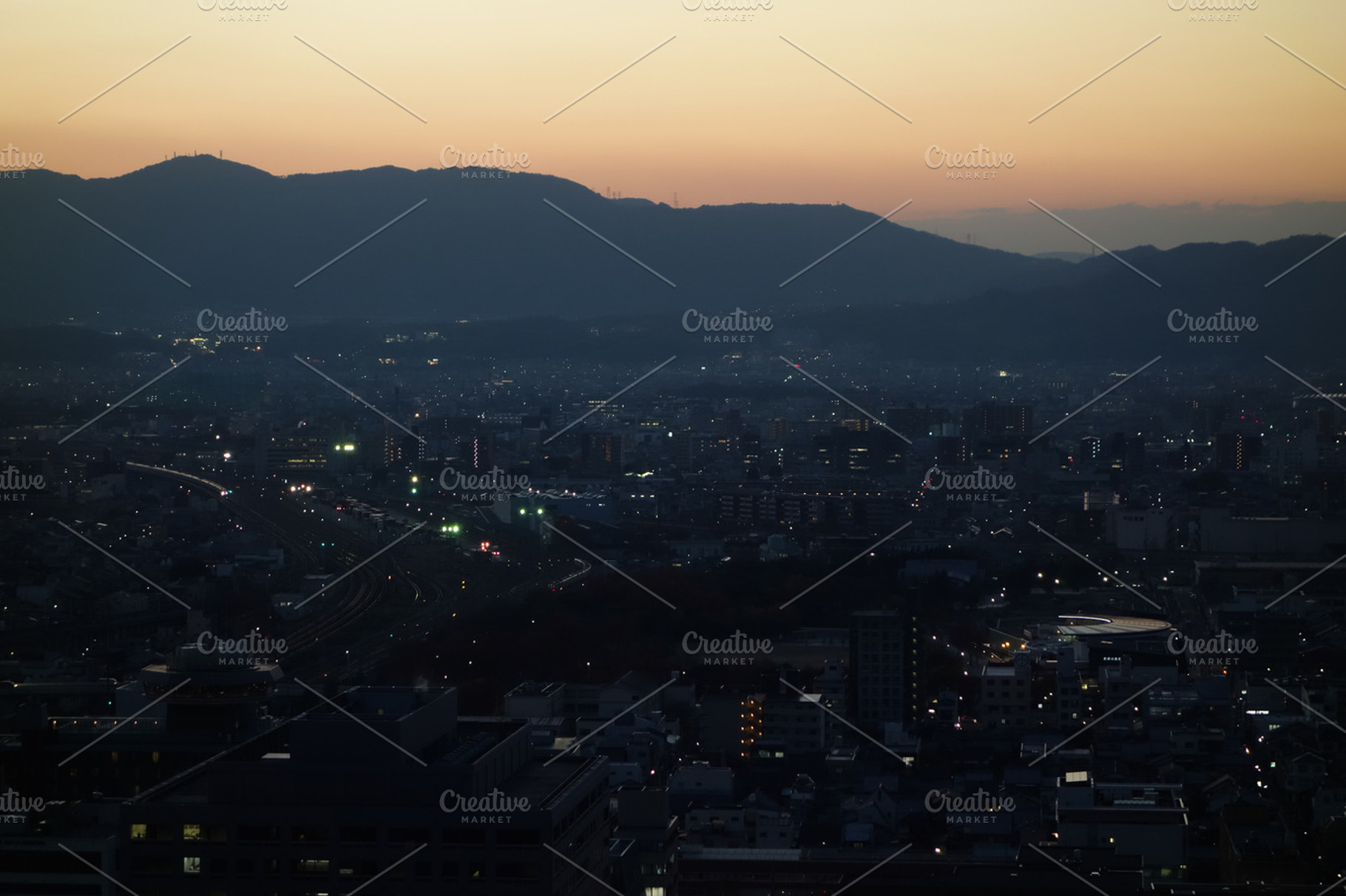 Kyoto City At Dusk