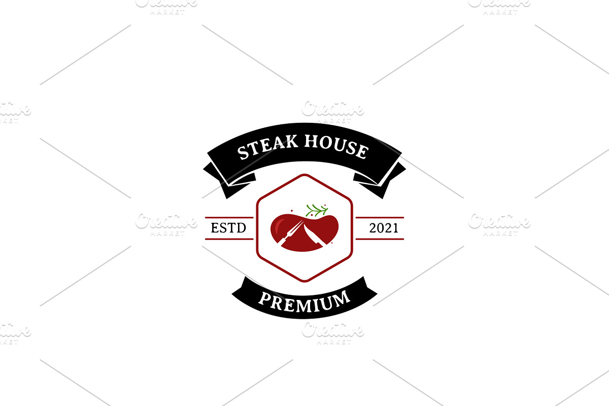 Premium Steak Logo Design