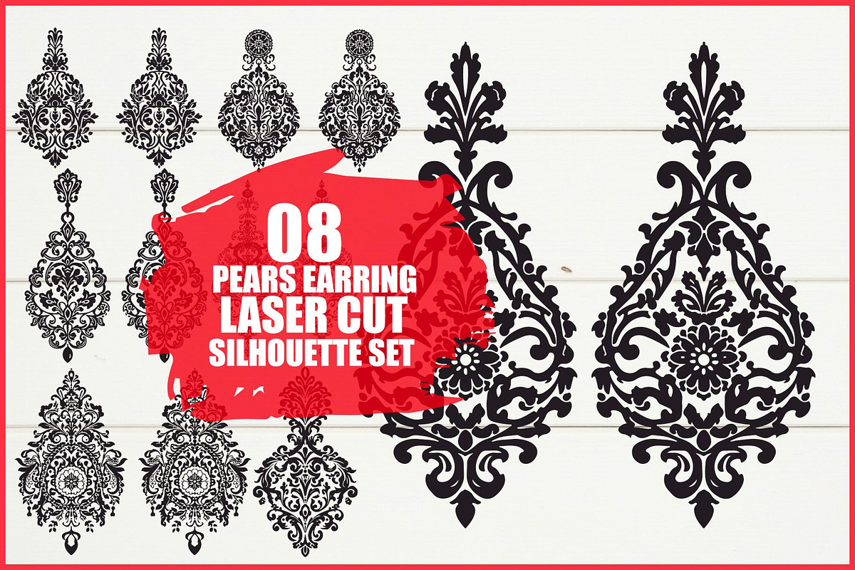 Earring Vector Files Pack, an Illustration by yasushie