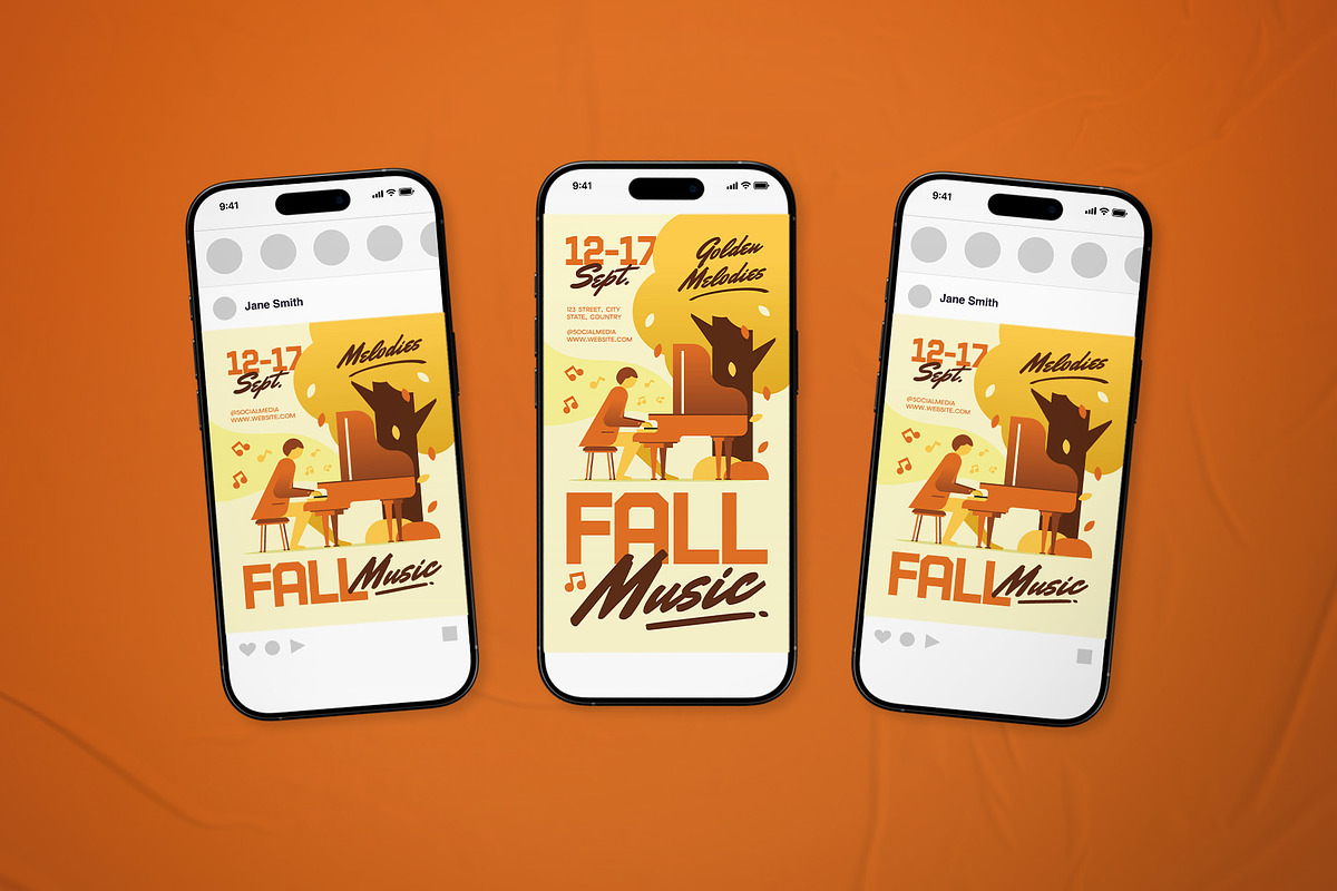 Fall Music Event Flyer Set, a Flyer Template by The Good Store (Photo 2 of 2)