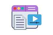 Video Content Flat Icon, a Duotone Icon by Pexelpy (Thumbnail 2 of 2)