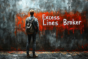 Man Standing In Front Of Urban Graffiti Wall With Text Excess Lines Broker