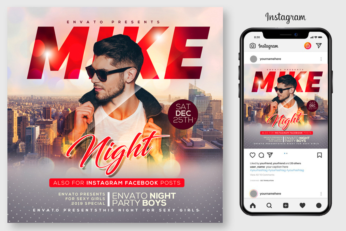 100 Night Club Party Flyers Bundle, a Flyer Template by graphicforest (Photo 8 of 72)