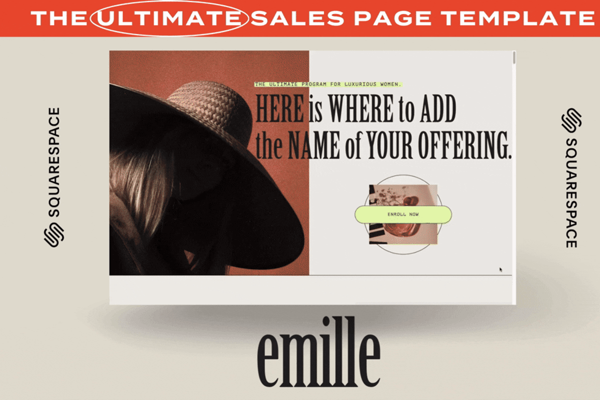 Emille Squarespace Sales Template, a Squarespace Template by The Humanista Co. (Photo 2 of 3)