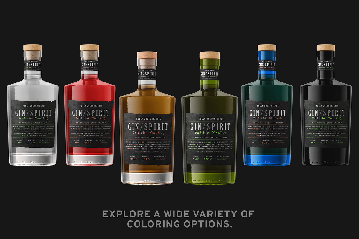 Gin/Spirit Bottle Mockup, a Product Mockup by HexenDesigns (Photo 10 of 14)