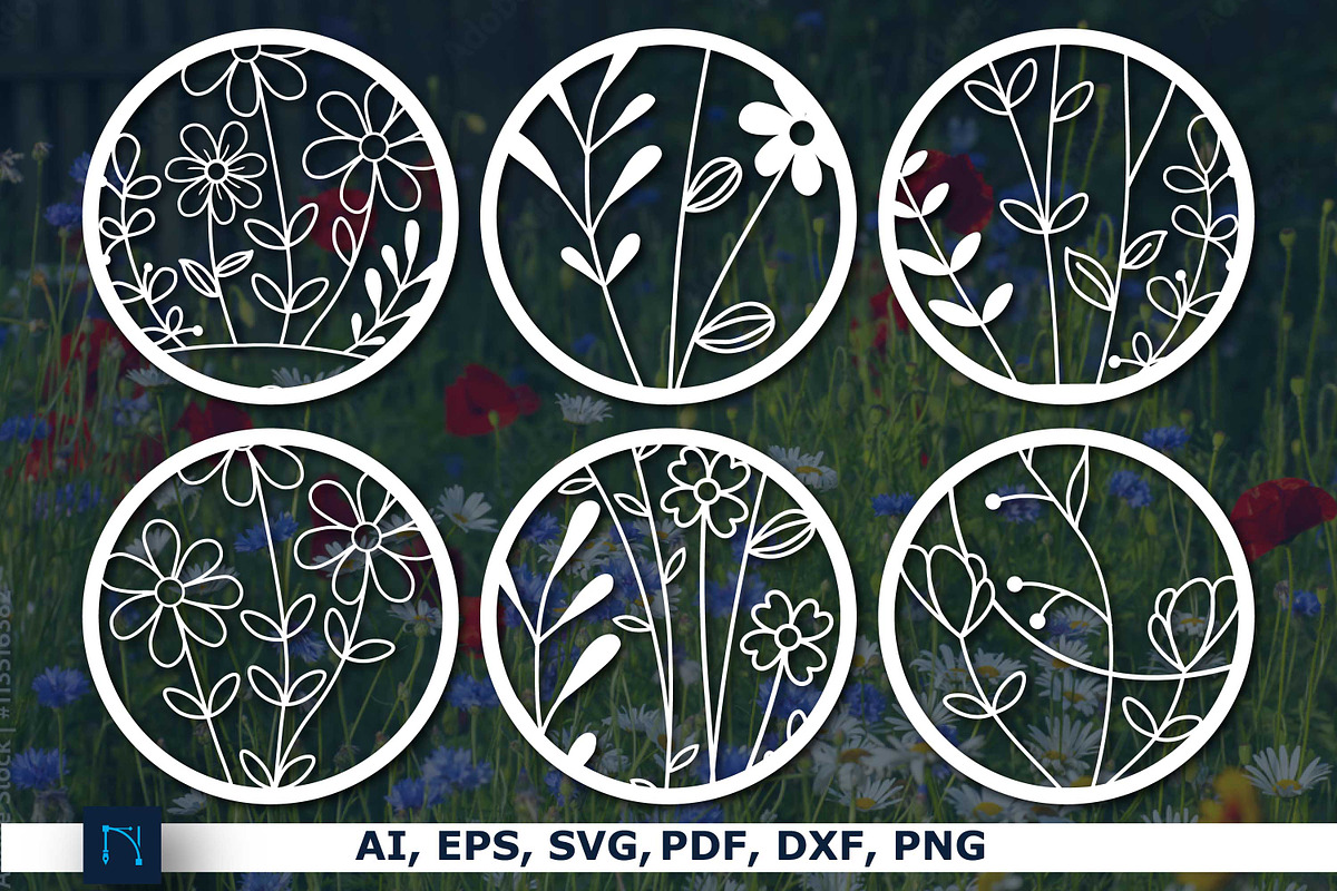 Paper cut Wildflower Ornaments SVG, a Graphic by NGISED (Photo 1 of 2)