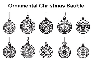 Festive Filigree Bauble Silhouette
