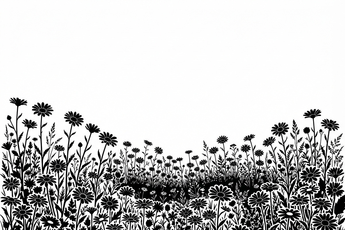 60 Daisy Flower Field Silhouette, a Seasonal Illustration by Amazin_art (Photo 34 of 35)