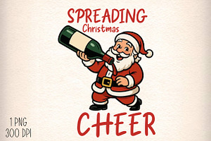 Funny Santa Claus Spreading PNG, an Illustration by Daily.Designs