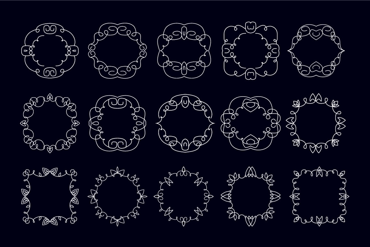 55 decorative monogram templates, a Branding & Logo Template by Mallinka (Photo 2 of 3)