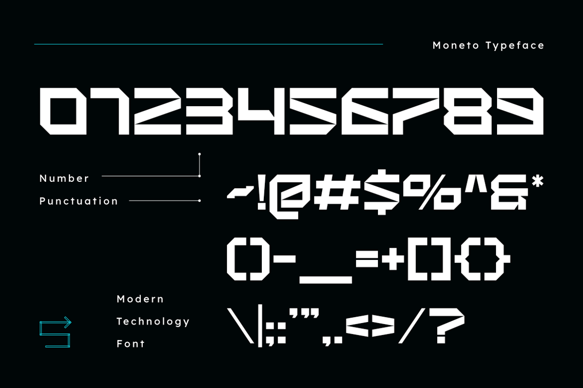 Moneto - Modern Technology, a Symbol Font by Masyafi Studio (Photo 3 of 8)