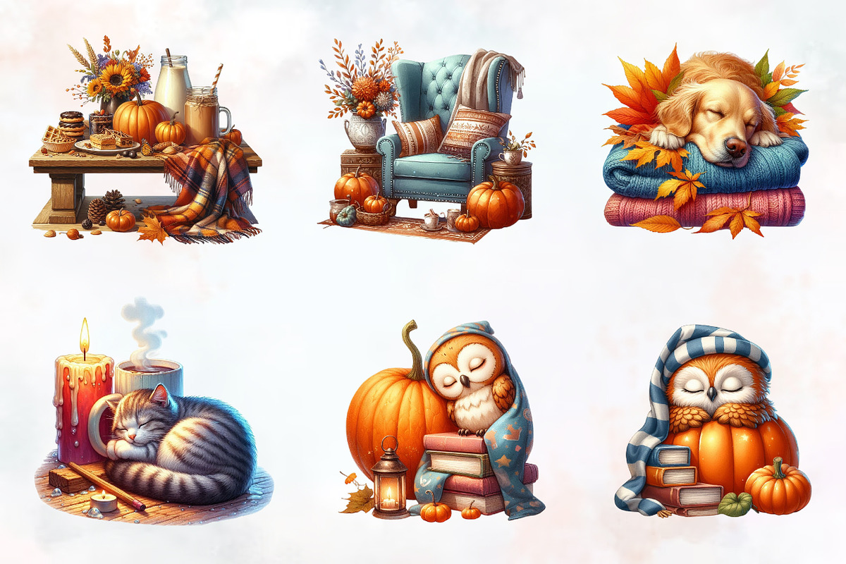Fall Lazy Day Clipart, an Illustration by RobertsArt (Photo 3 of 7)