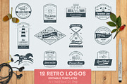 Vintage logos set 03, a Branding & Logo Template by Genestro Shop (Thumbnail 1 of 3)