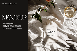 Leaf and Wine 5x7 Mockup – PSD