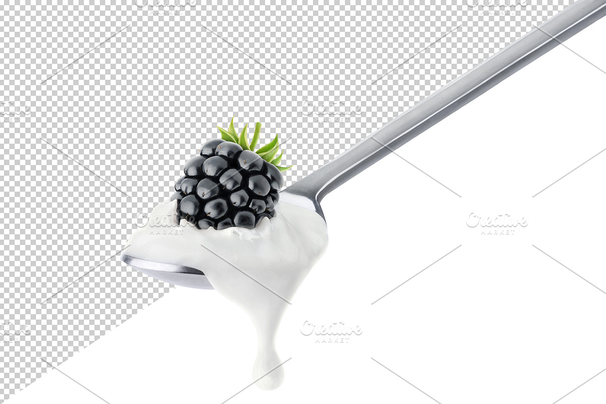 Fruit yogurt on spoons, an Object Graphic by Fruits+Veggies (Photo 6 of 14)