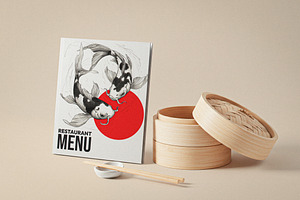 Asian Restaurant Menu Mockup, a Product Mockup by Designer Dude