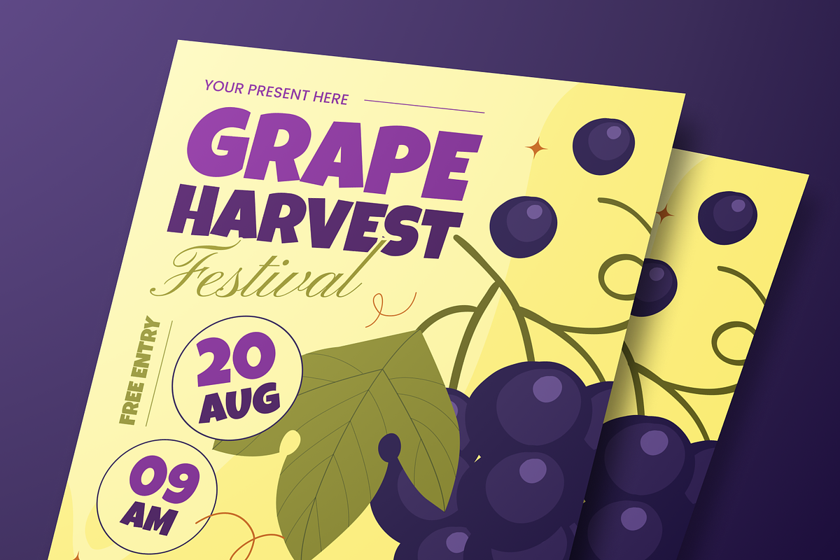 Grape Harvest Flyer Set, a Flyer Template by Annora Studio (Photo 4 of 6)