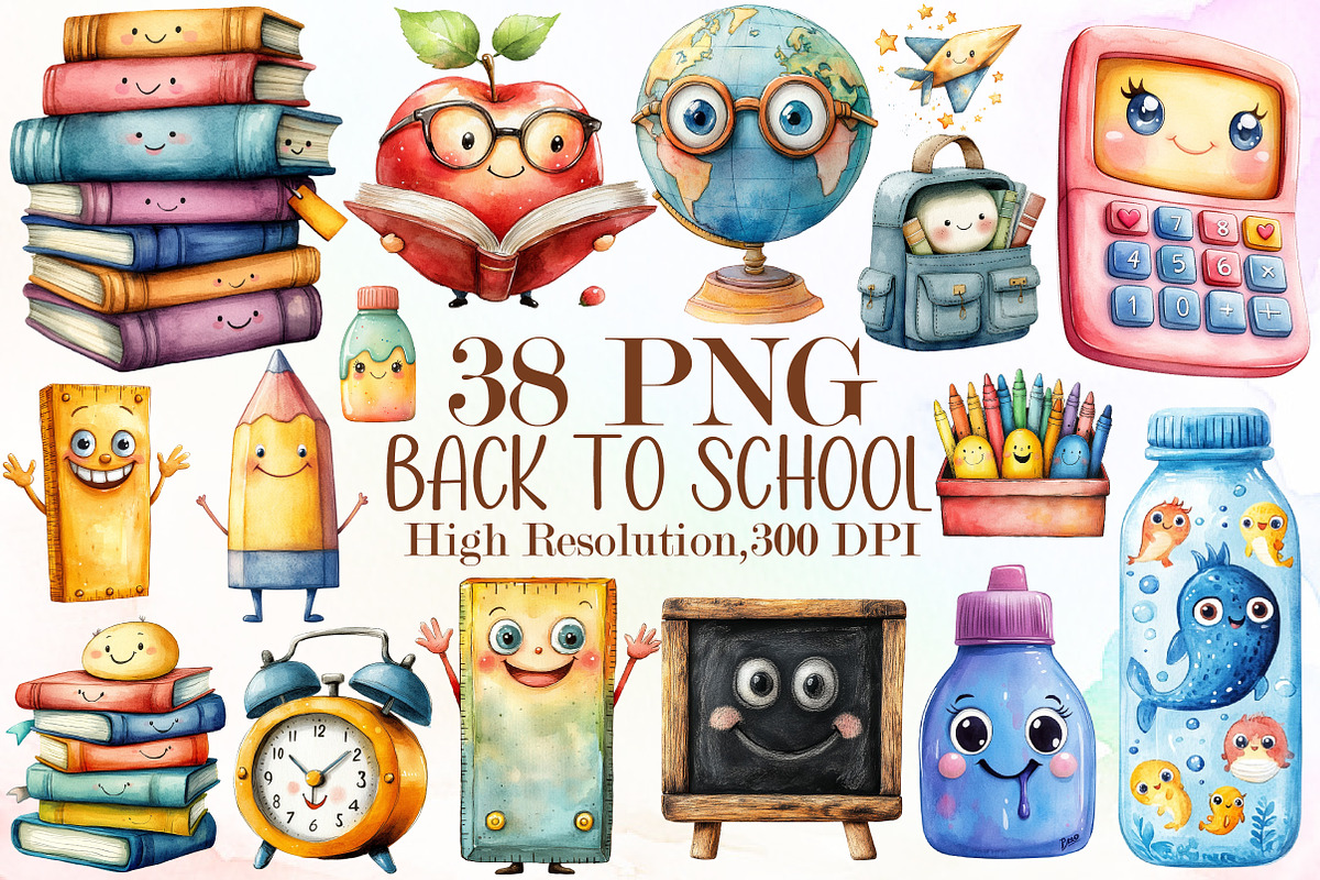 Whimsical Back to School Clipart, an Illustration by Sublimation Artist (Photo 1 of 6)