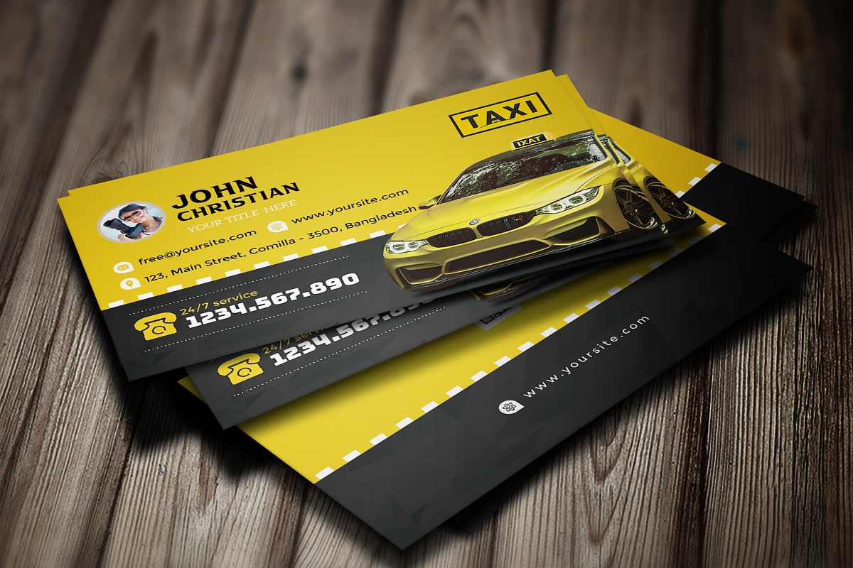 Taxi Cab Business Card, a Business Card Template by GreenPixi (Photo 3 of 3)