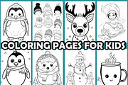 Hello Winter Coloring Pages For Kids, an Animal Illustration by martinblan (Thumbnail 3 of 4)