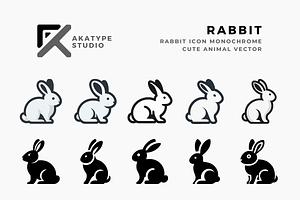 Rabbit Icon Vector, an Icon by Akatype Studio