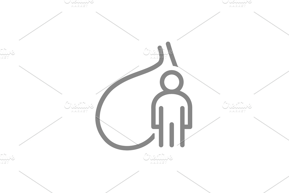 Gallbladder with man line icon, an Object Illustration by GraphiShop