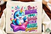 Sparkly Narwhal Rainbow PNG, a Seasonal Illustration by Craft Nest (Thumbnail 2 of 5)