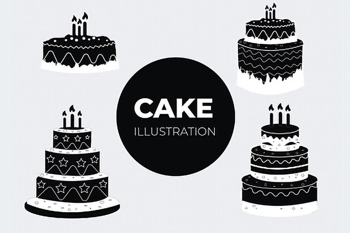 Birthday Cake Silhouette Collection, a Decorative Illustration by nandinigraphics (Photo 3 of 3)