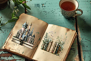 REGENCY BOOK BORDERS CLIPART, a Decorative Illustration by Daring Digies (Thumbnail 9 of 9)