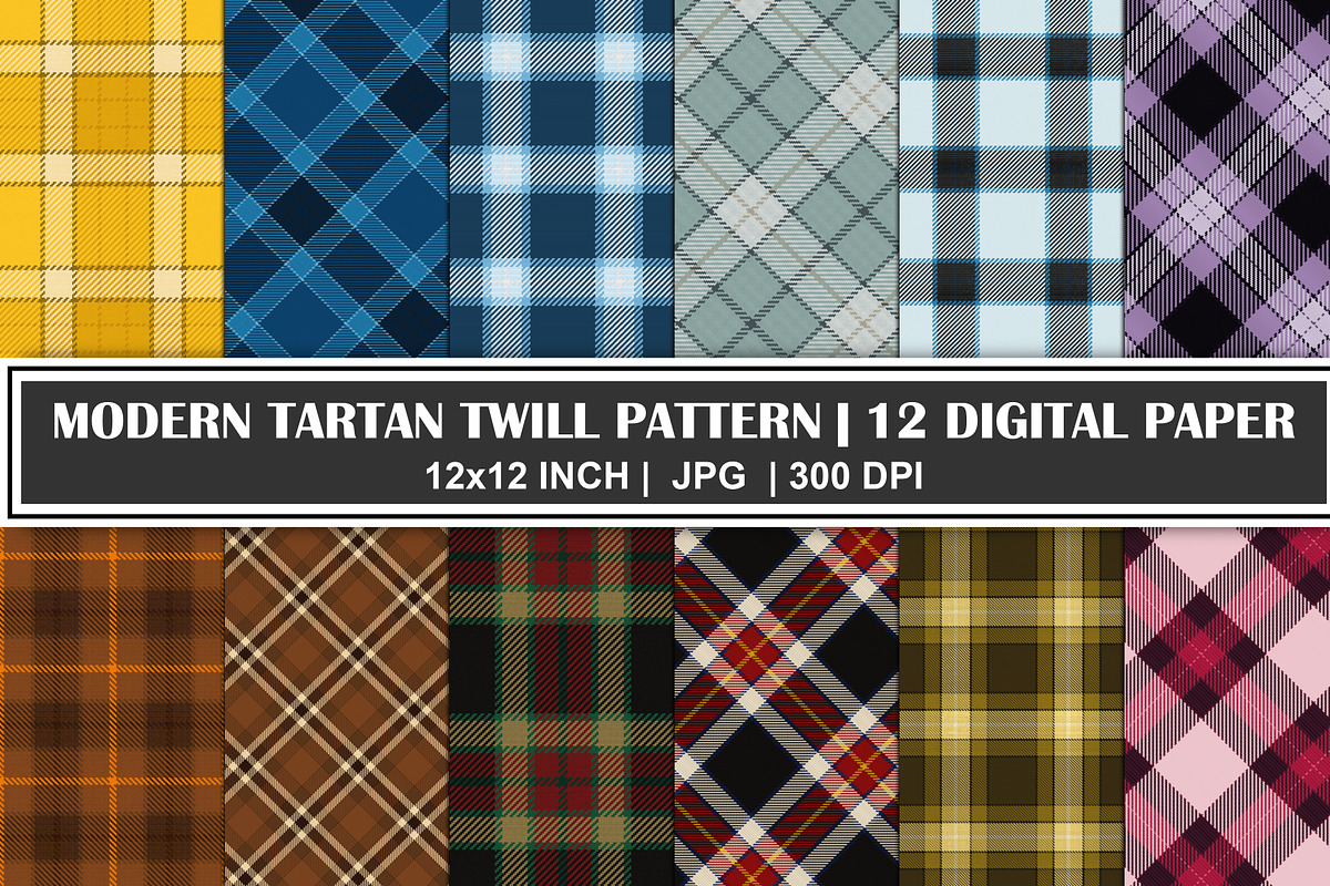 Modern Tartan Twill Pattern Bundle, a Pattern Graphic by Gfx Expert Team (Photo 1 of 3)