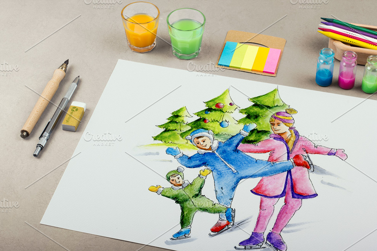 Christmas Clipart Watercolor, an Illustration by denisespinoza (Photo 6 of 7)