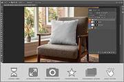 Square Pillow In Modern Armchair PSD, a Household Mockup by Bruno's Shop (Thumbnail 2 of 3)