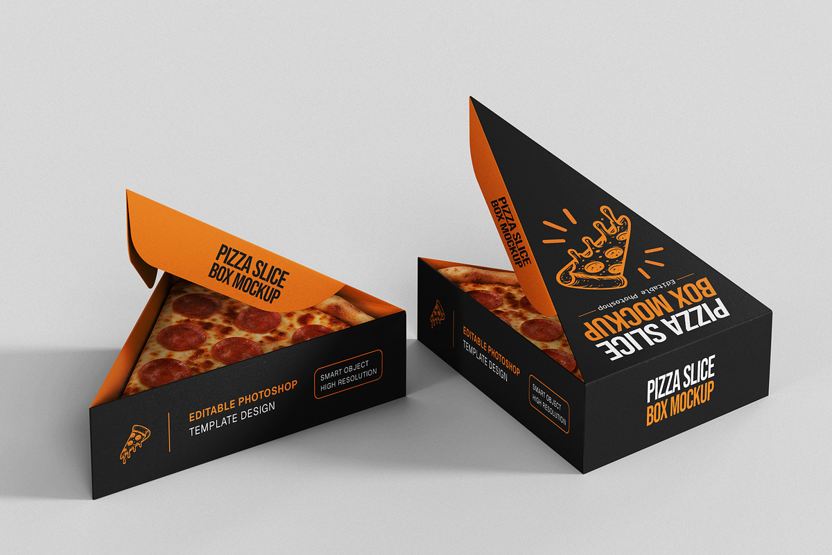Pizza Slice Box Mockup, a Packaging Mockup by Brand Earth (Photo 3 of 4)