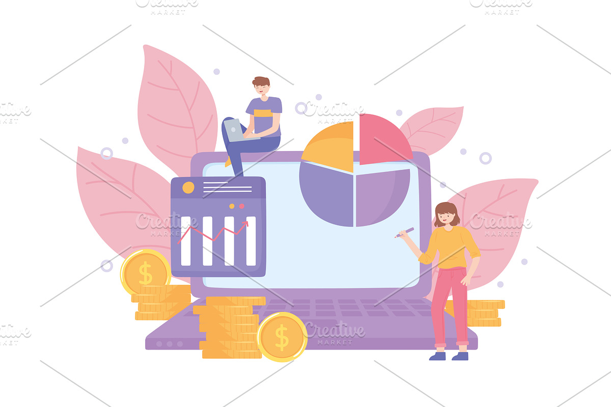 people graph market, a Person Illustration by studiogstock