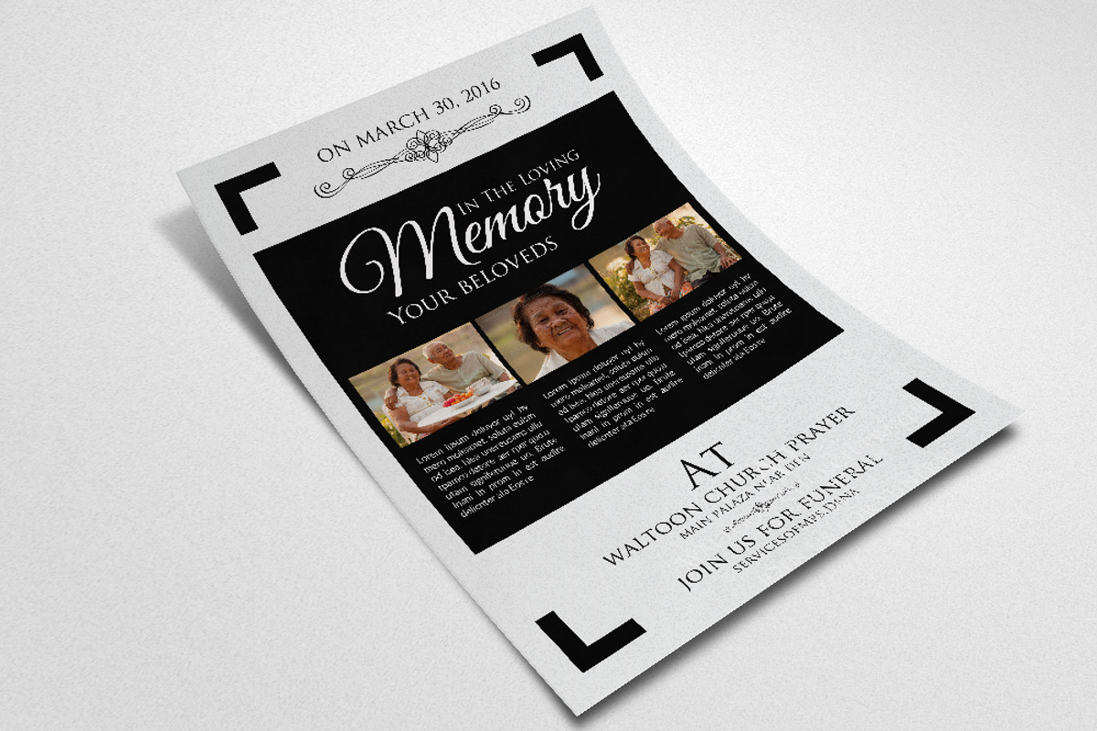 Double Sided Memory Funeral Flyer, a Flyer Template by Business Flyers (Photo 2 of 2)