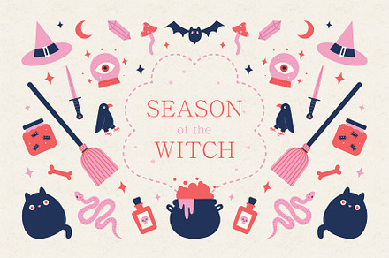 Season of the Witch. Halloween set.