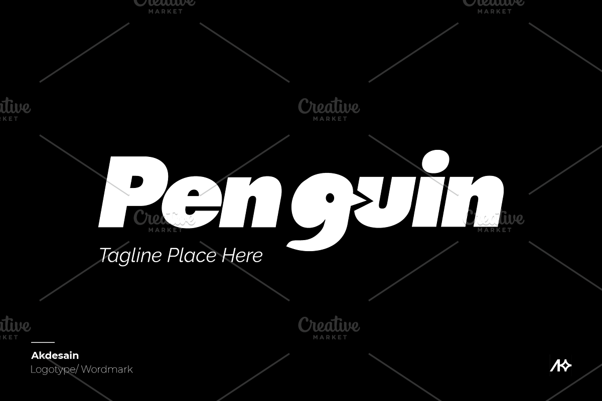 Penguin Wordmark Logo, a Branding & Logo Template by Akdesain