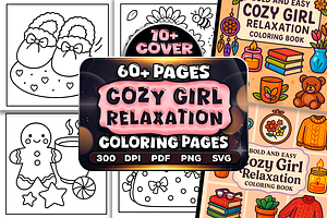 Easy Cozy Girl Relaxation Coloring, a Person Illustration by Craftsbeefy